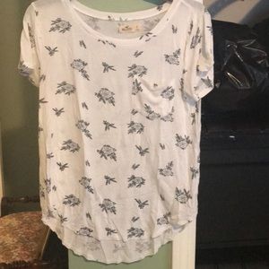 White pocket tee, with dream catcher pattern